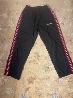 Russell Athletic Black Sweatpants with Red and White Stripes